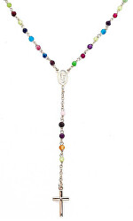 Ružovo pozlátený strieborný náhrdelník s acháty Rosary CRORM4P