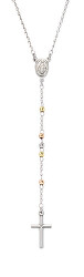 Stříbrný tricolor náhrdelník Rosary CRO30BBRGD