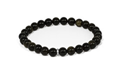 Korálkový náramek z obsidiánu MINK142/20