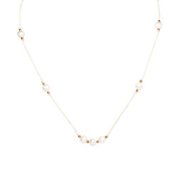 Bellissima collana in cordino con perle HE03K3RG-WH