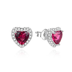 Bellissimi orecchini in argento con zircone rosso rubino AGUP3500-R