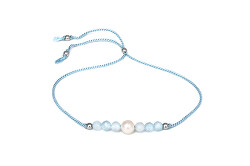 Bracciale in cordino con acquamarina e perla di fiume HE06R3S-LB