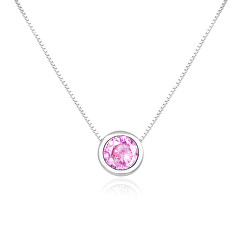 Silberne Halskette mit rosa Zirkonia AGS1578/47-P