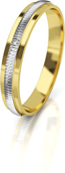 Zweifarbiger goldener Trauring für Damen mit Diamant AUG328