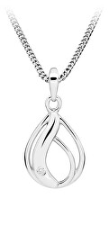 Okouzlující stříbrný náhrdelník s diamantem DAGS1204/50 (přívěsek, řetízek)
