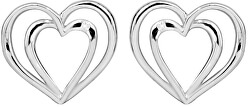 Cercei de inimă din argint pentru șuruburi cu diamante DAGUP1260S