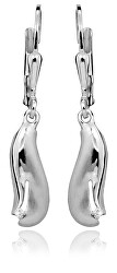 Cercei stilați din argint cu diamante DAGUC1259