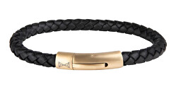 Elegantní náramek z hnědé kůže Iron Single String Gold AZ-BL004-D