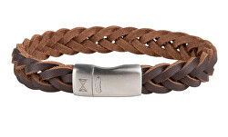 Hnědý kožený náramek Iron Big Wave Brown AZ-BL001-B