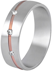 Dámský bicolor snubní prsten z oceli SPD07