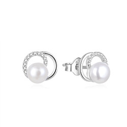 Cercei eleganți cu perle cu zirconi AGUP1321PL