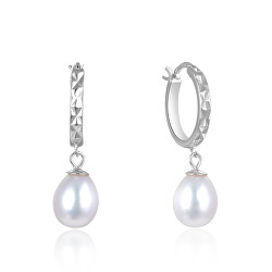 Cercei eleganți din argint cu perle reale AGUC2675P