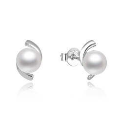 Elegantní stříbrné perlové náušnice AGUP2668P