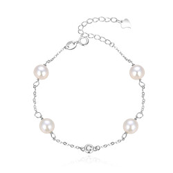 Elegantní stříbrný náramek s perličkami AGB411/21P