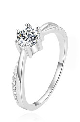 Gyönyörű ezüst gyűrű átlátszó cirkónium kővel AGG304L