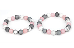 Bracciale minerale per madre e figlia MINK34/SET (giada, howlite, agata)