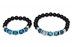 Bracciale minerale per padre e figlio MINK137/SET (occhio di tigre, pietra lavica, ematite)