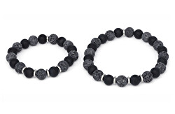 Bracciale minerale per padre e figlio MINK58/SET (onice, pietra lavica)