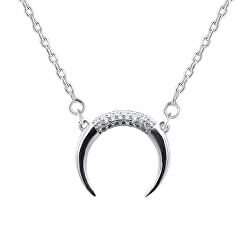 Minimalistický stříbrný náhrdelník Půlměsíc AGS650/47