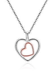 Nádherný stříbrný náhrdelník Srdce AGS1535/47