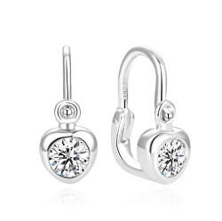 Gyengéd szív alakú ezüst fülbevaló AGUC2557D-WHITE