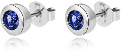 Gyengéd ezüst fülbevalók kék cirkónium kövekkel AGUP2259-BLUE