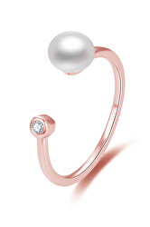 Otevřený bronzový prsten s pravou sladkovodní perlou AGG467-RG