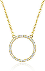 Pozlacený náhrdelník s kruhovým přívěskem AGS1224/47-GOLD