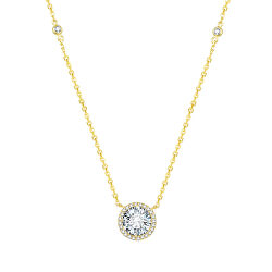 Pozlátený strieborný náhrdelník s kryštálmi AGS1135 / 47-GOLD