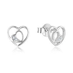 Romantikus ezüst szív alakú fülbevaló AGUP2688