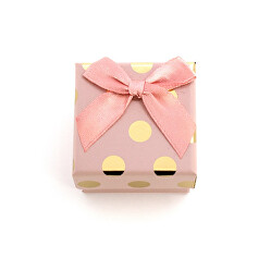 Růžová dárková krabička se zlatými puntíky KP7-5