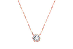Růžově pozlacený stříbrný náhrdelník s krystaly AGS1135/47-ROSE