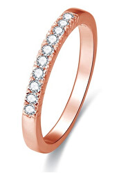 Rózsaszín aranyozott ezüst gyűrű AGG188 kristályokkal
