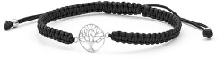 Schwarzes Schnur-Kabbalah-Armband Glocke Baum des Lebens AGB535