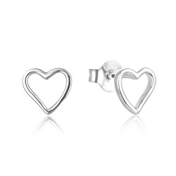 Ezüst minimalista szív fülbevaló AGUP2691