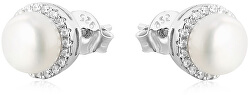 Silber-Ohrringe mit Edelsteinperlen AGU131