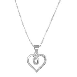 Silberkette mit Herzen AGS495/47 (Halskette, Anhänger)