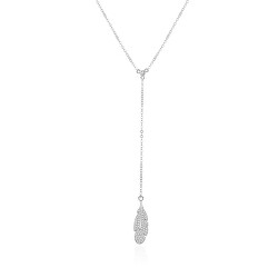 Stylový stříbrný náhrdelník s peříčkem AGS986/47