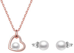 Zvýhodněná sada perlových šperků Beneto (řetízek, přívěsek, náušnice)