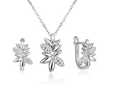 Zvýhodněná sada šperků se třpytivými zirkony (náušnice, náhrdelník)