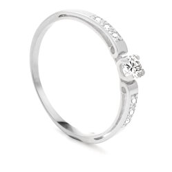 Dámský prsten z bílého zlata se zirkony AUG0002-W-WH