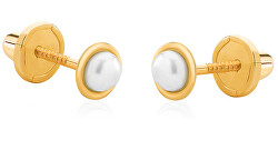 Piccoli orecchini in oro giallo con vera perla 14/140.470/17P
