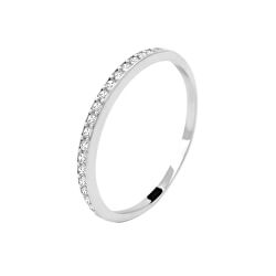 Elegantní prsten z bílého zlata se zirkony AUG0009-W