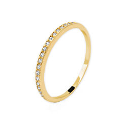 Elegantný prsteň zo žltého zlata so zirkónmi AUG0009-G