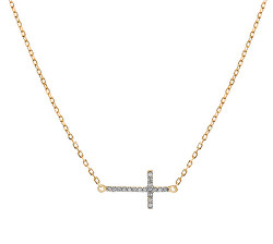 Krásný náhrdelník ze žlutého zlata s křížkem 14/774.402ZIR Esp