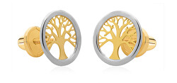 Zeitlose Bicolor Ohrringe aus Gold Baum des Lebens 14/191.969/17