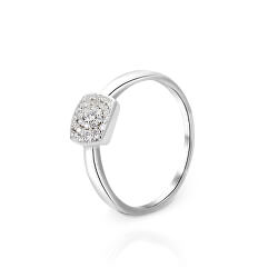Nadčasový zásnubní prsten z bílého zlata AUG0007-W