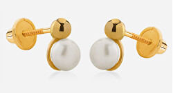 Elegante Ohrringe aus Gelbgold mit einer Perle 14/140.830/17P