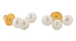 Delicati orecchini in oro giallo con vere perle 14/147.151/17P