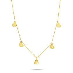 Zarte Halskette aus Gelbgold mit Herzen NCL062AUY